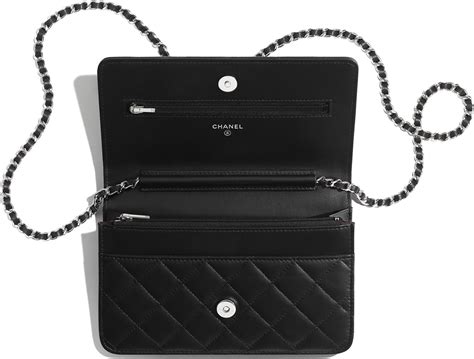 chanel wallet on chain lambskin silver hardware